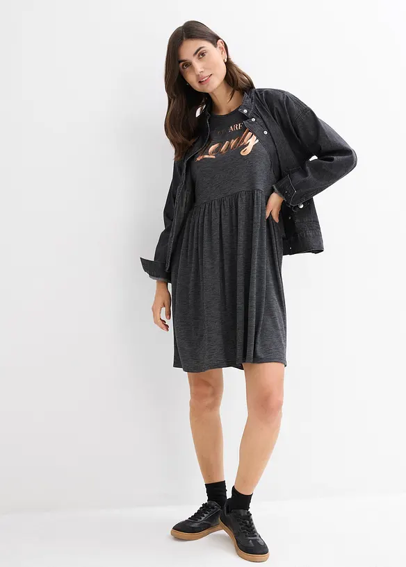 Gedessineerde shirtjurk van viscosemix, bonprix