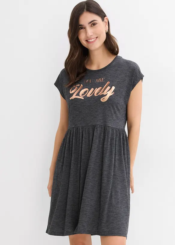 Gedessineerde shirtjurk van viscosemix, bonprix