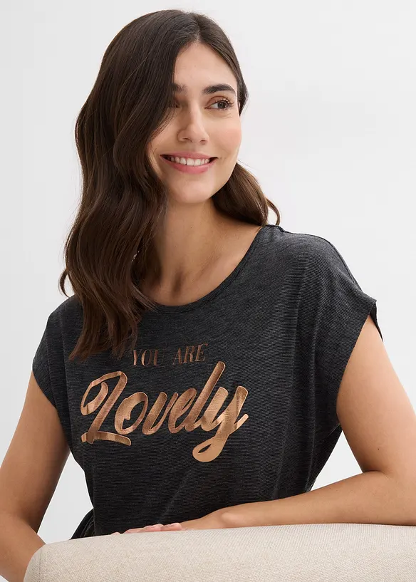 Gedessineerde shirtjurk van viscosemix, bonprix