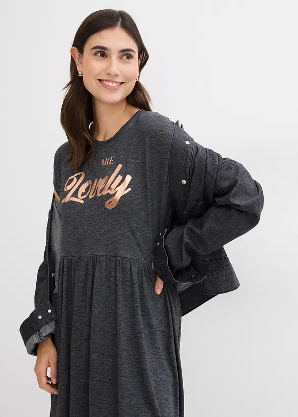 Gedessineerde shirtjurk van viscosemix, bonprix