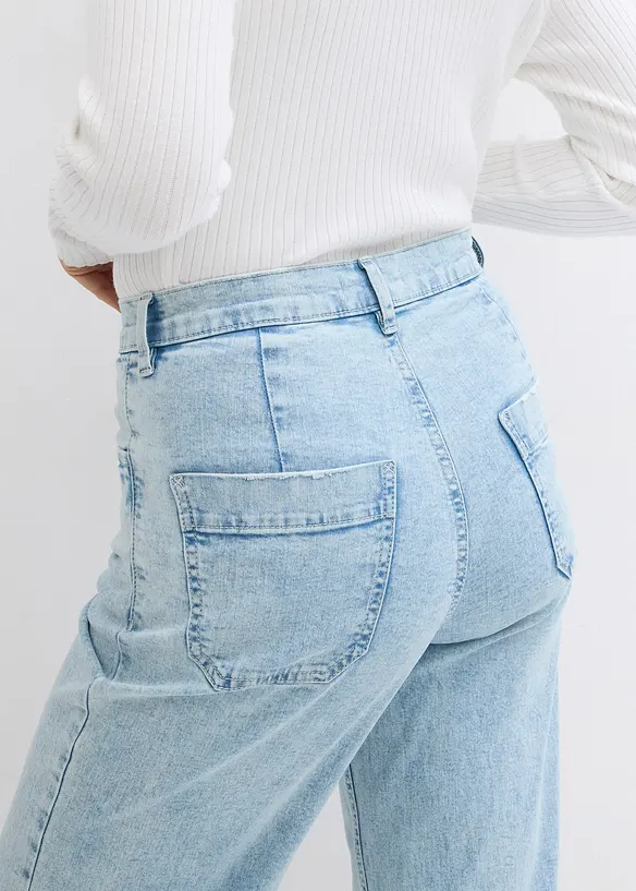 Wide Leg Jeans High Waist, cropped, bonprix