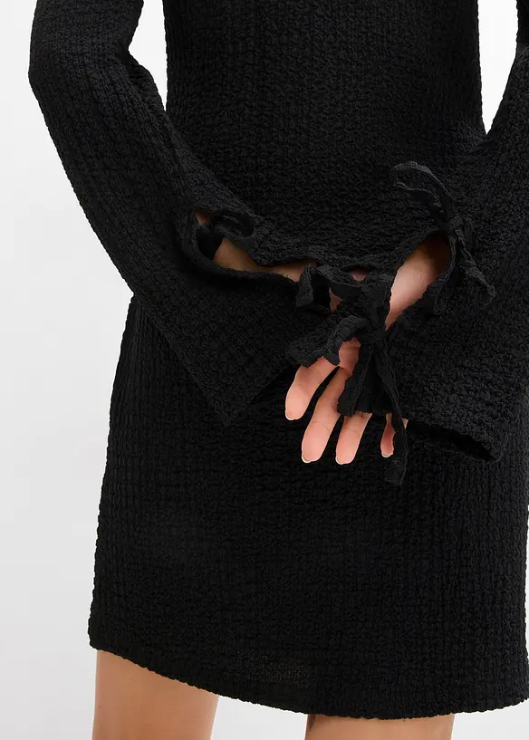 Mini jurk van gestructureerde crêpe, bonprix