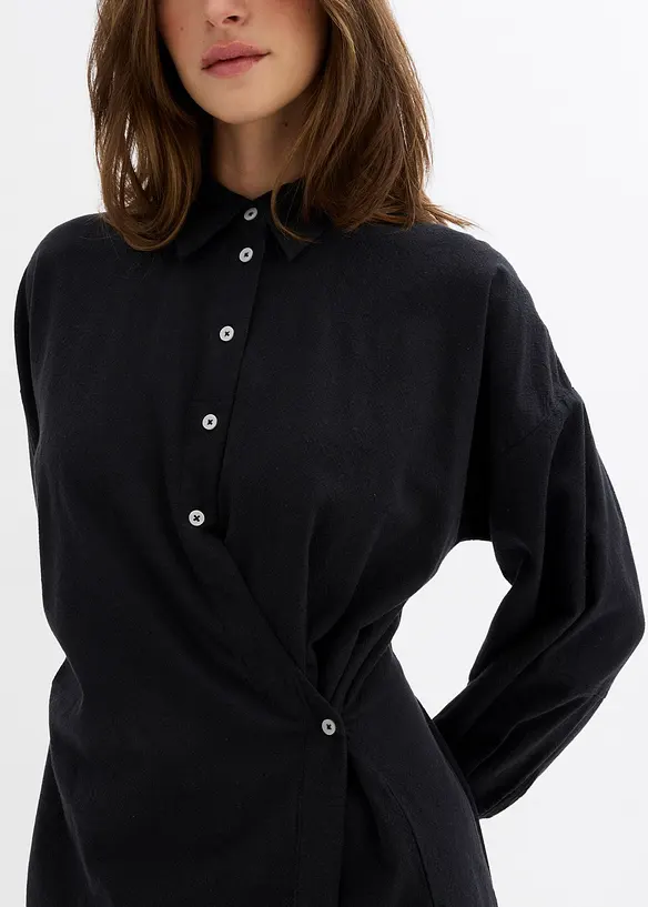 Asymmetrische overhemdblouse van viscosemix, bonprix