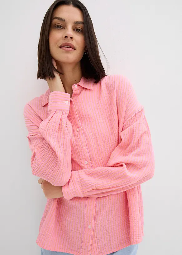 Overhemdblouse van mousseline, bonprix
