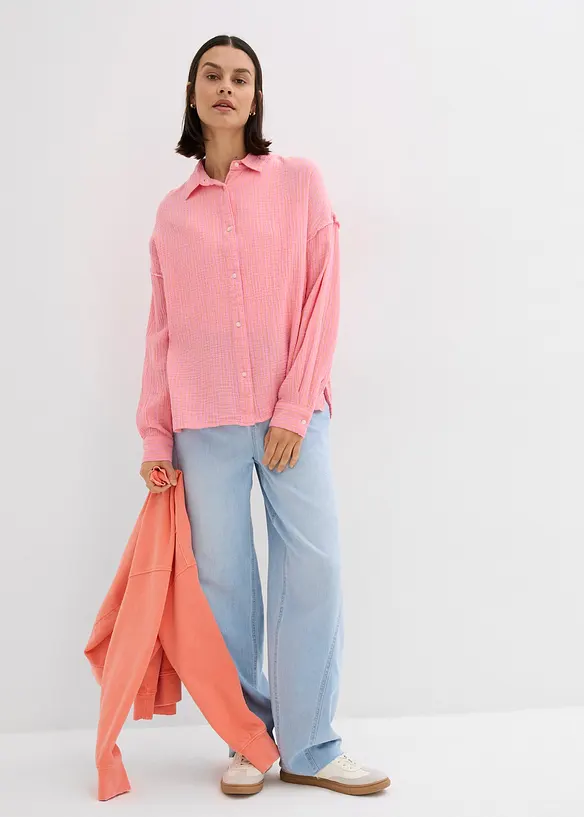 Overhemdblouse van mousseline, bonprix
