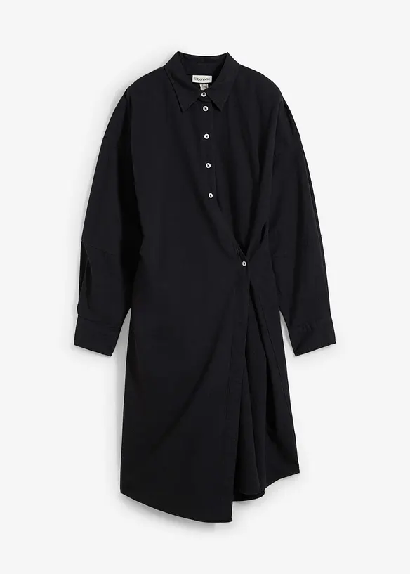 Asymmetrische overhemdblouse van viscosemix, bonprix