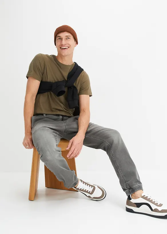 Regular fit stretch instapjeans, straight, bonprix