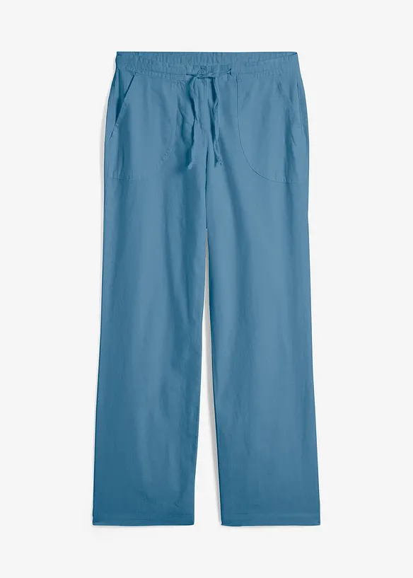Wijde broek met linnen, bonprix