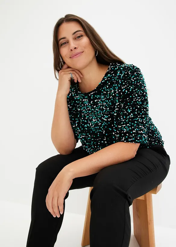Shirt met pailletten, bonprix