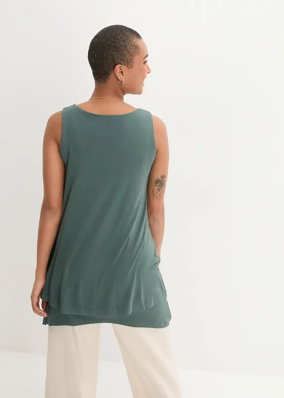 Dubbellaagse longtop in een viscosemix, bonprix