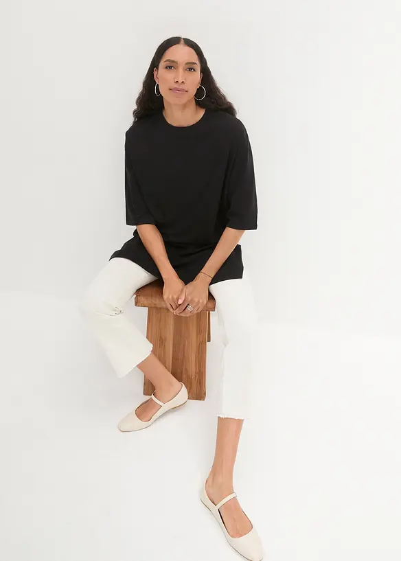 Oversized longshirt van biologisch katoen, bonprix