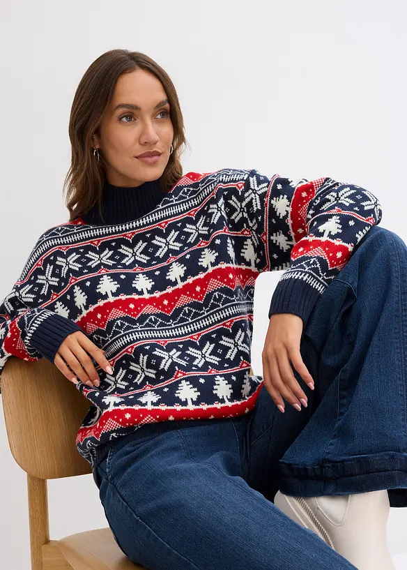 Kersttrui met col, bonprix