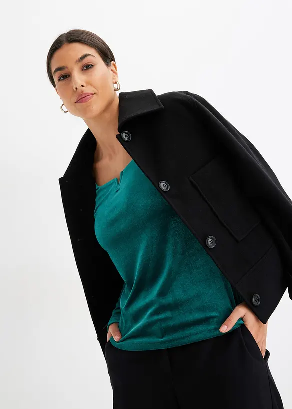 Shirt van zacht fluweel, bonprix