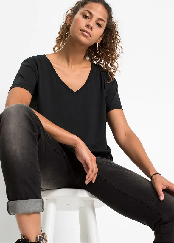T-shirt met V-hals, bonprix