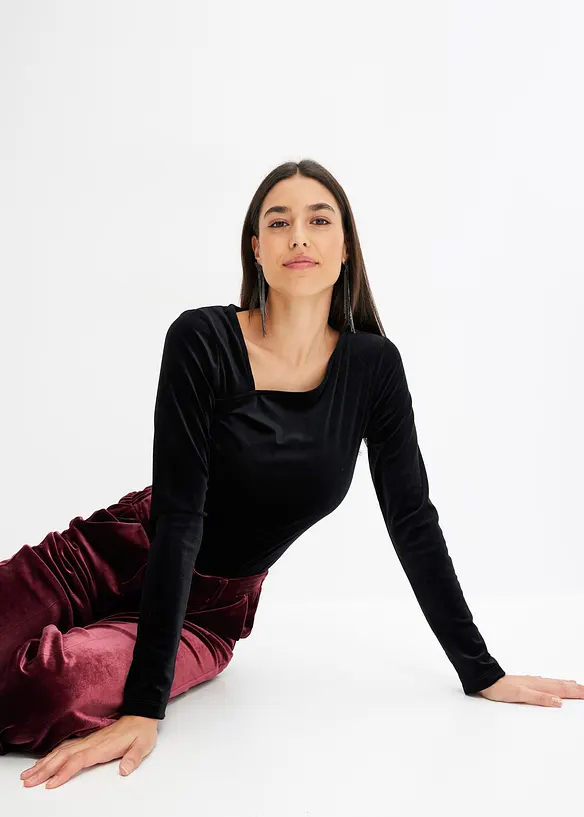 Shirt van zacht fluweel, bonprix