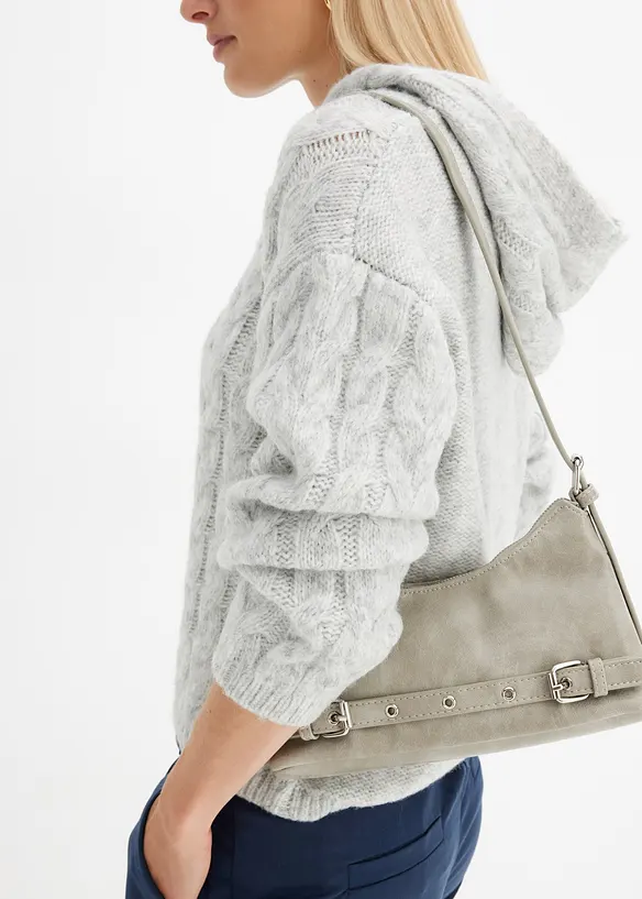 Gebreide hoodie van een zachte wolmix, bonprix
