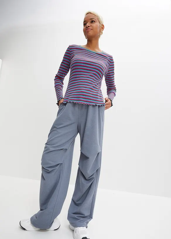 Geribd shirt met strepen van biologisch katoen, bonprix