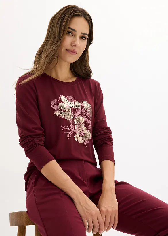 Longsleeve met pailletten, bonprix