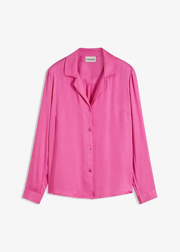 Blouse van satijn met reverskraag, bonprix
