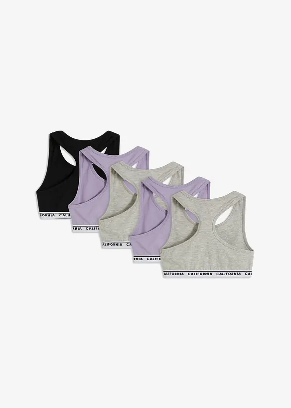 Bralette met zacht katoen (set van 5), bonprix