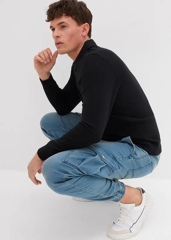 Regular fit jogging jeans met cargozakken, straight, bonprix