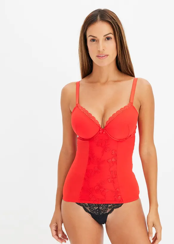 Corrigerende top met voorgevormde cups, medium corrigerend, bonprix