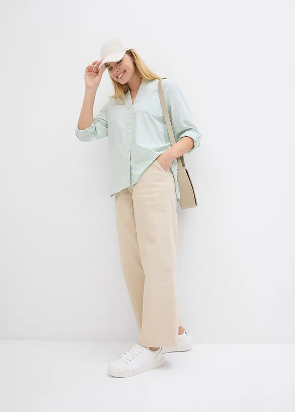 Lange blouse met oprolbare mouwen, bonprix