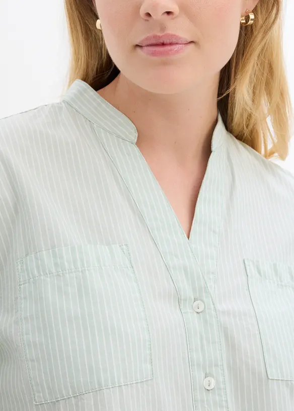 Lange blouse met oprolbare mouwen, bonprix