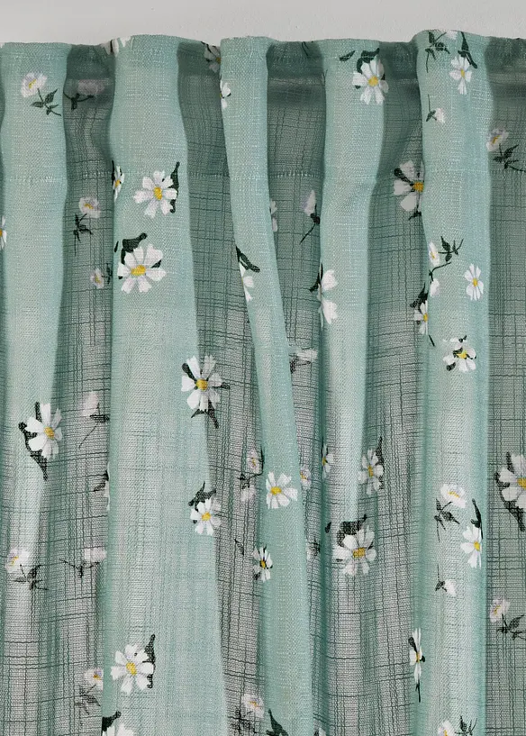 Gordijn van gerecycled polyester met bloemenprint (1 stuk), bonprix
