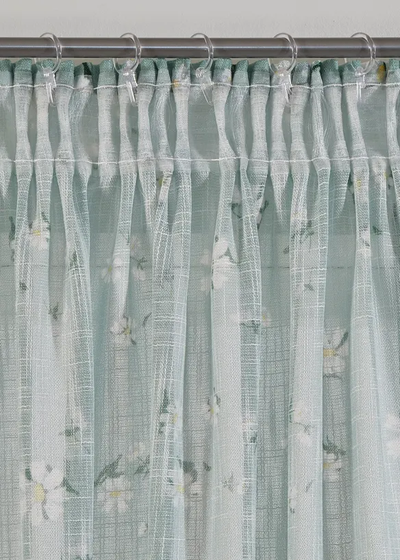 Gordijn van gerecycled polyester met bloemenprint (1 stuk), bonprix