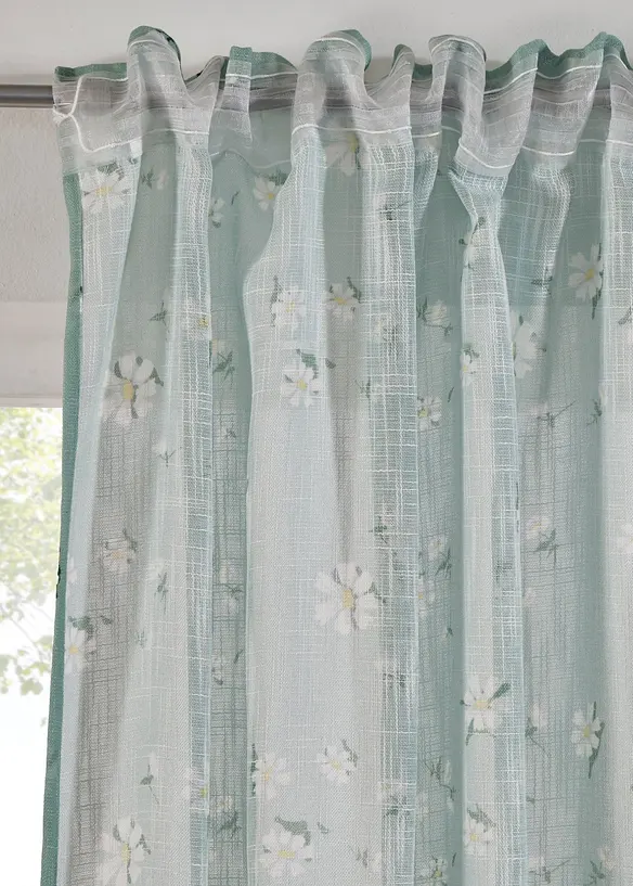 Gordijn van gerecycled polyester met bloemenprint (1 stuk), bonprix