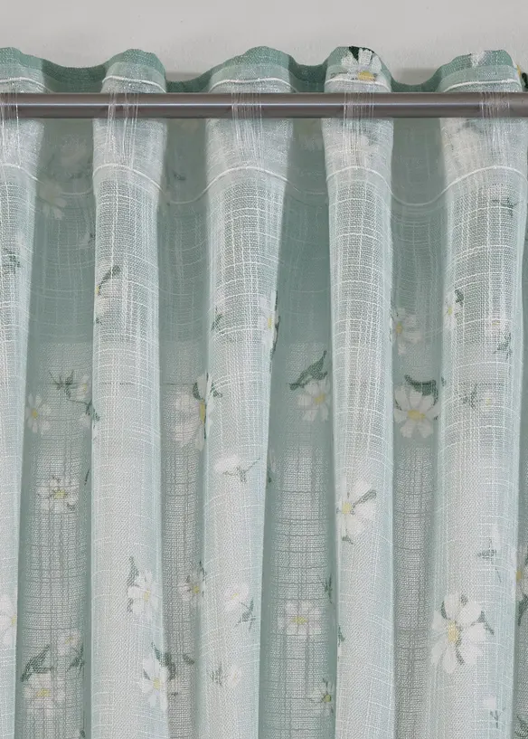 Gordijn van gerecycled polyester met bloemenprint (1 stuk), bonprix