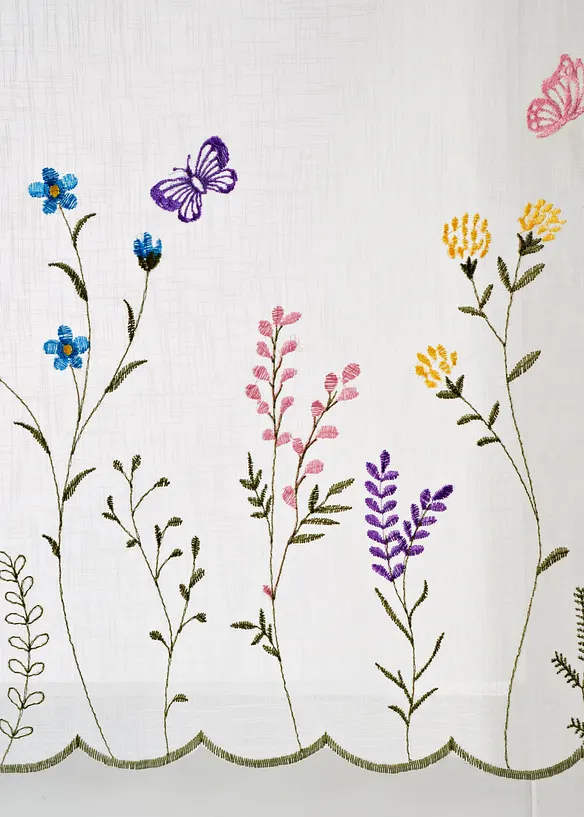 Valletje met geborduurde bloemen, bonprix