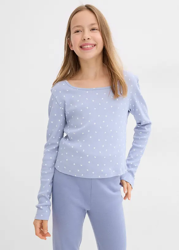 Geribde longsleeve van biologisch katoen, bonprix