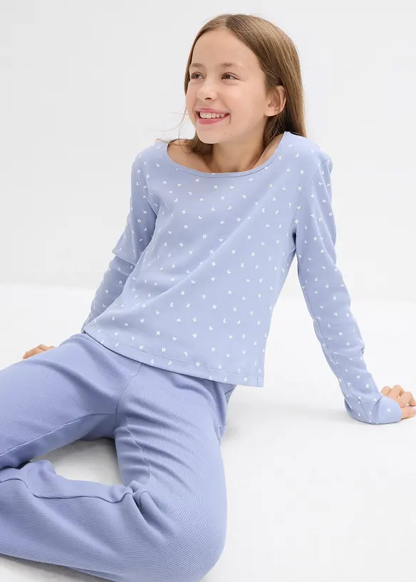 Geribde longsleeve van biologisch katoen, bonprix