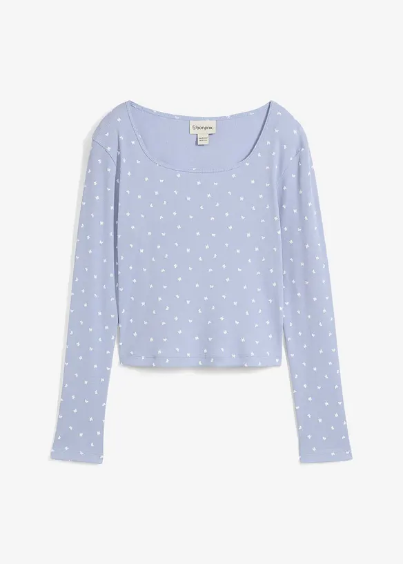 Geribde longsleeve van biologisch katoen, bonprix