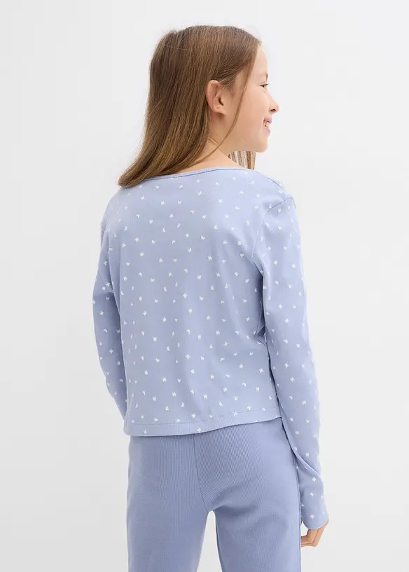 Geribde longsleeve van biologisch katoen, bonprix