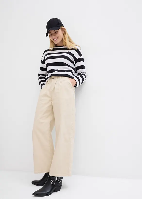 Twill broek cropped, bonprix