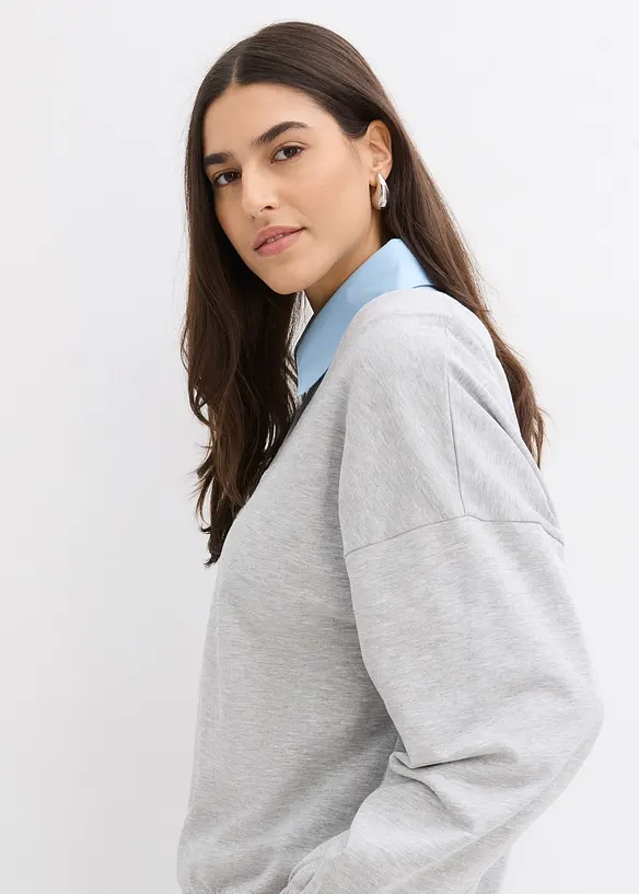 Oversized sweater van een zachte katoen-mix, bonprix