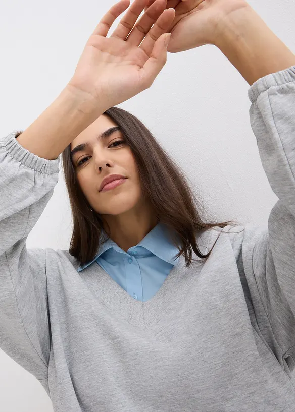 Oversized sweater van een zachte katoen-mix, bonprix