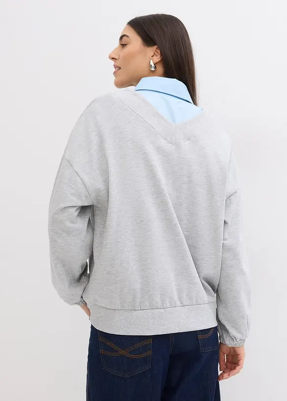 Oversized sweater van een zachte katoen-mix, bonprix