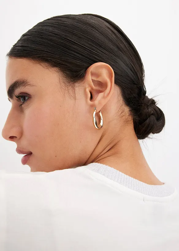 Shirt met gebreide boordjes en glittergaren, bonprix