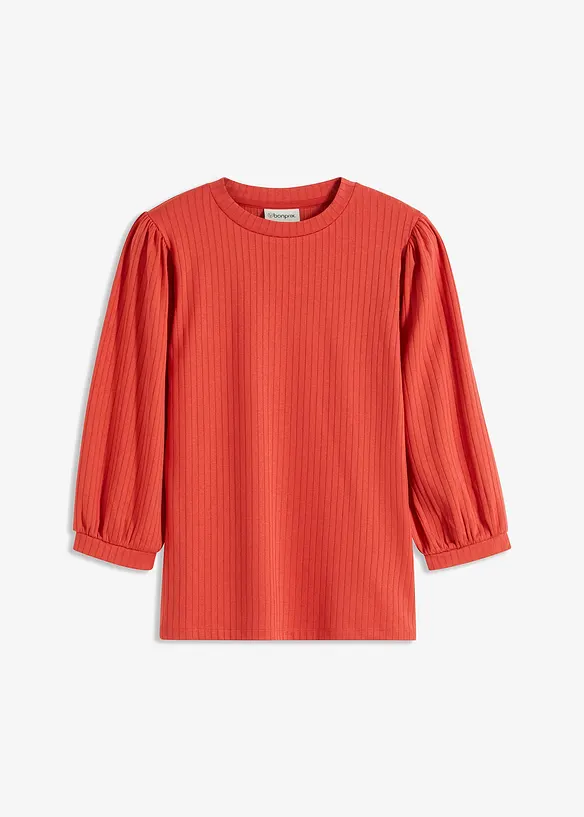 Geribd shirt met ballonmouwen, bonprix