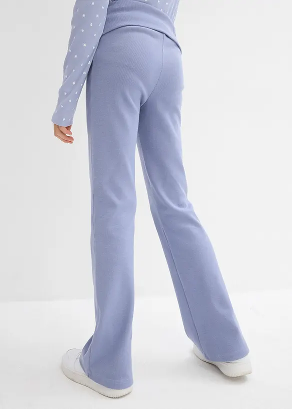 Geribde jersey broek met biologisch katoen, bonprix