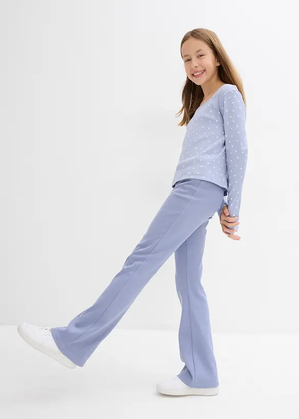 Geribde jersey broek met biologisch katoen, bonprix