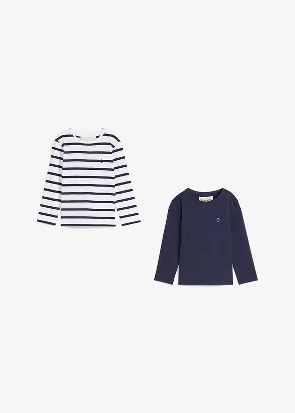 Longsleeve van puur biologisch katoen ( set van 2), bonprix