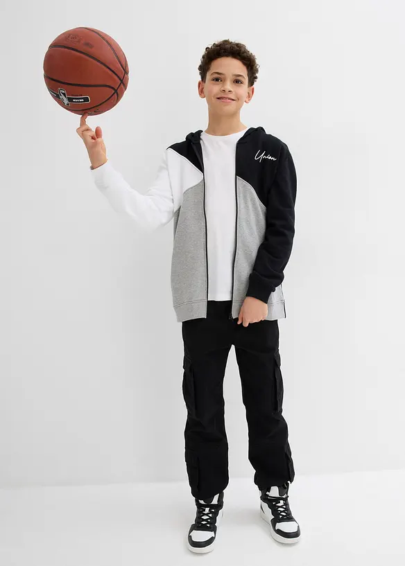 Sweatvest met capuchon in loose fit, bonprix
