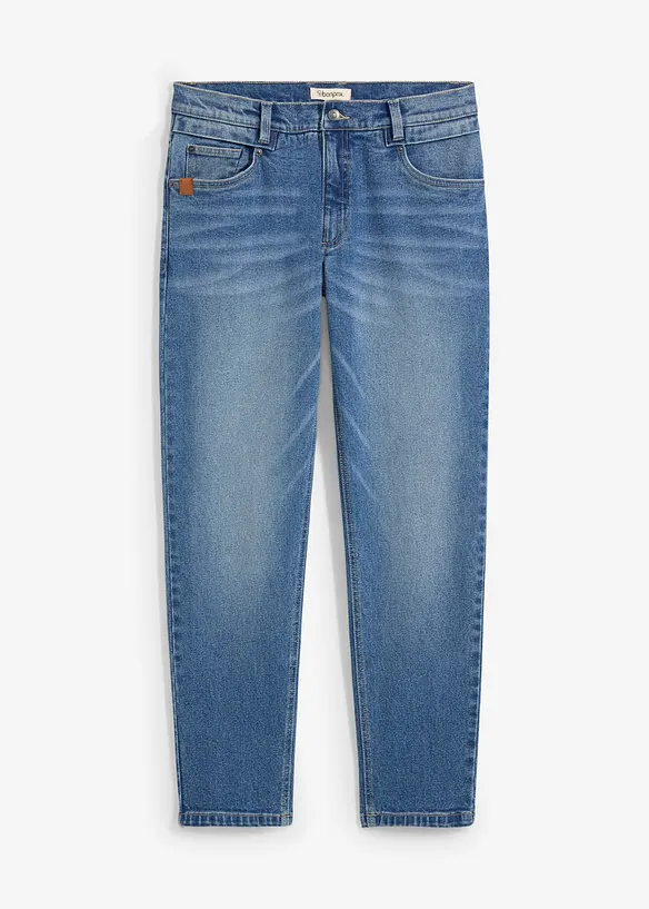 Loose fit stretch jeans van stevig denim, tapered, bonprix