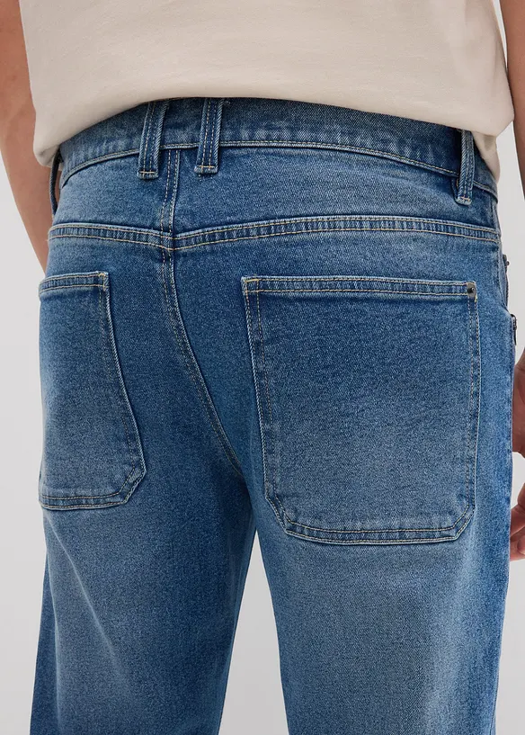 Loose fit stretch jeans van stevig denim, tapered, bonprix