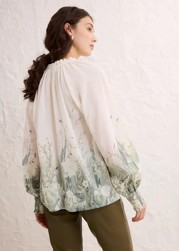 Blouse met zijde, bonprix